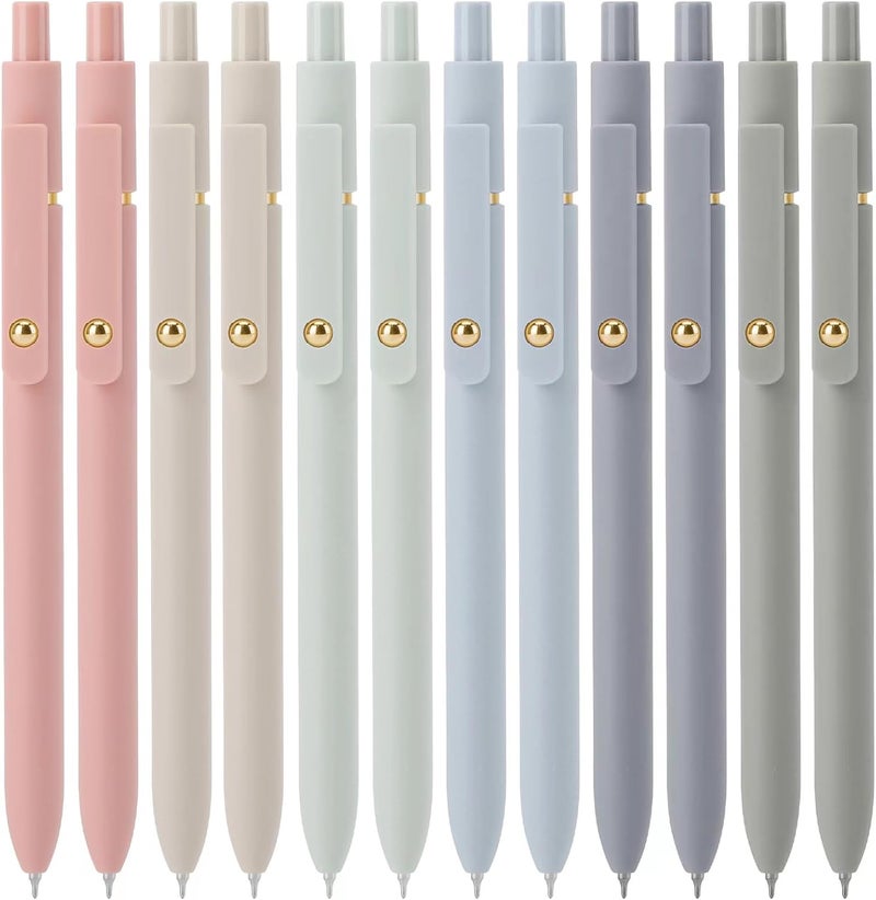 Ddaowanx Gel Pens,0.5mm Quick Dry Black Ink Pens Fine Point Smooth Writing Pens, Cute Office School Supplies Gifts for Women (24 Pcs Morandi-Black Ink) - Image 1
